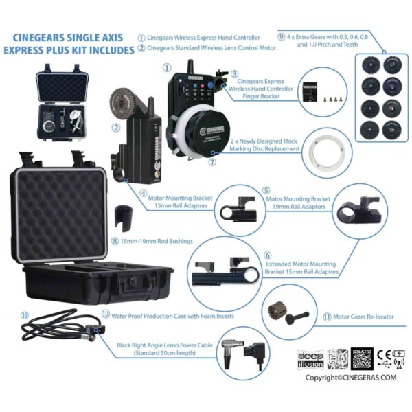 CINEGEARS Express Plus Long Range Wireless Follow Focus kit